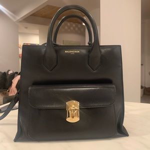 Balenciaga padlock small all afternoon tote navy